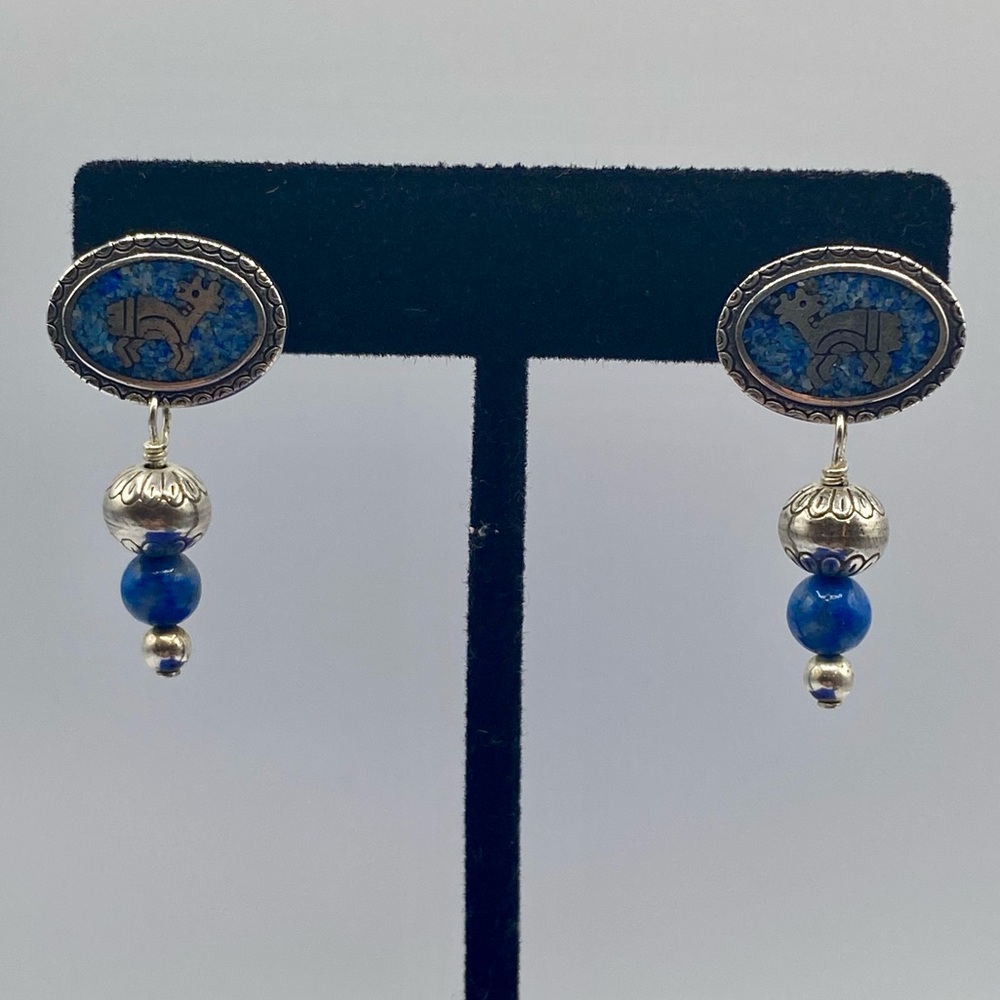 Carolyn Pollack Relios Sterling Silver Lapis Dangle Earrings